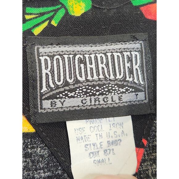Vintage Western Chili Peppers All Over Button Shirt Roughrider Circle T Small - Picture 4 of 4